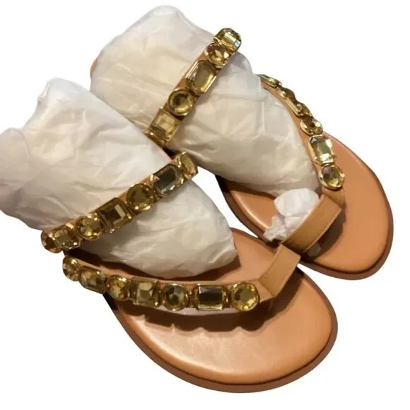 New Vince camuto asymmetrical toe ring leather sandals 7.5W - Picture 4 of 13